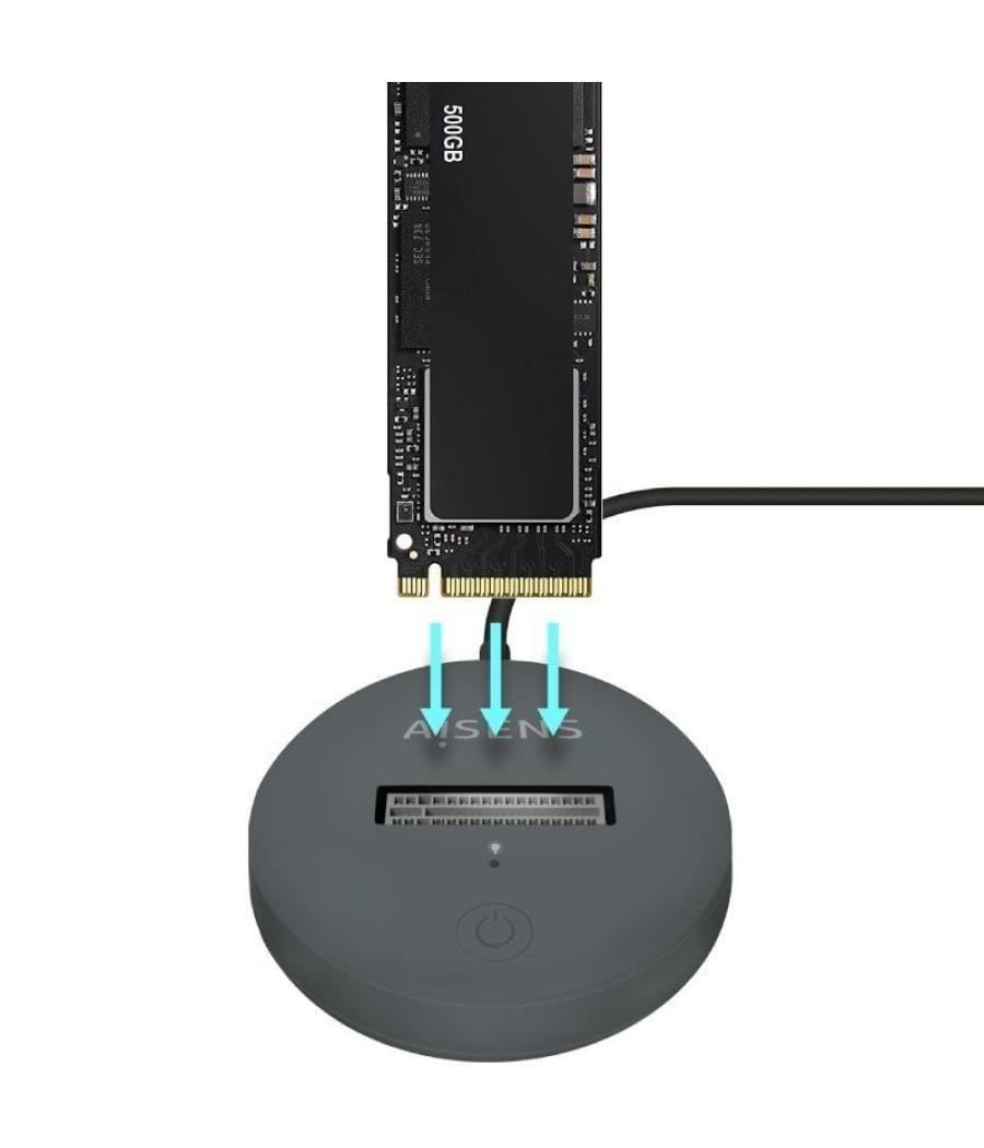 Dock usb tipo-c para ssd m2 sata/nvme ngff aisens asuc-m2d014-gr/ gris