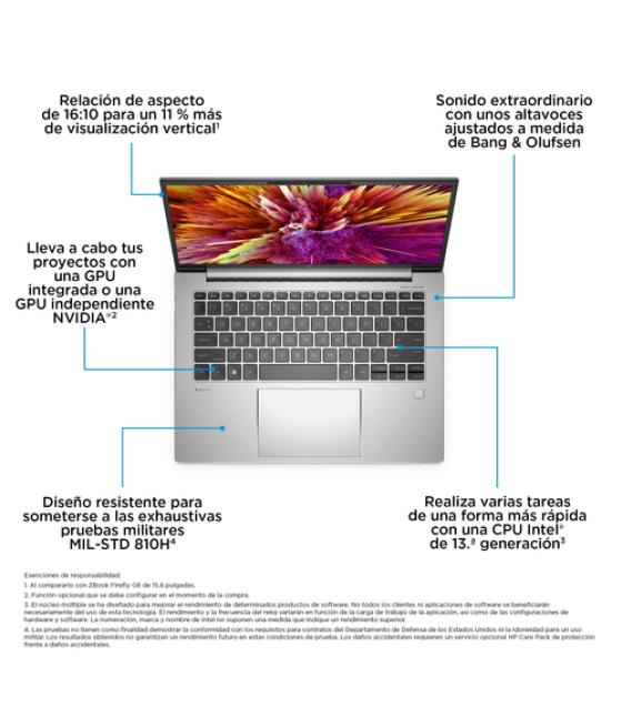 HP ZBook Firefly G10 i7-1365U Estación de trabajo móvil 35,6 cm (14") WUXGA Intel® Core™ i7 16 GB DDR5-SDRAM 512 GB SSD NVIDIA Q