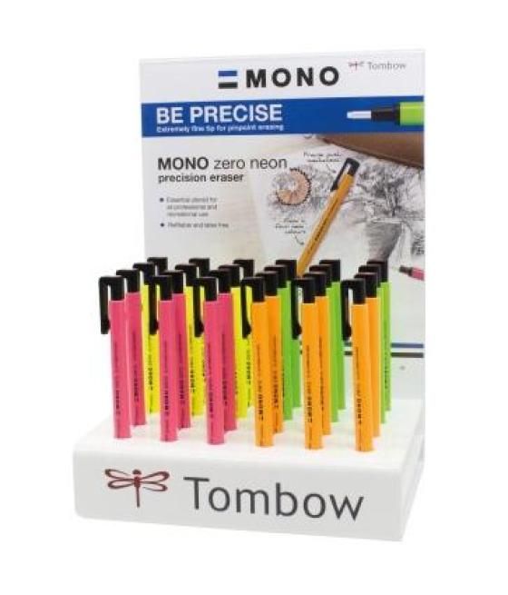 Tombow borrador de precisión mono zero p/redonda expositor 24 colores surtidos
