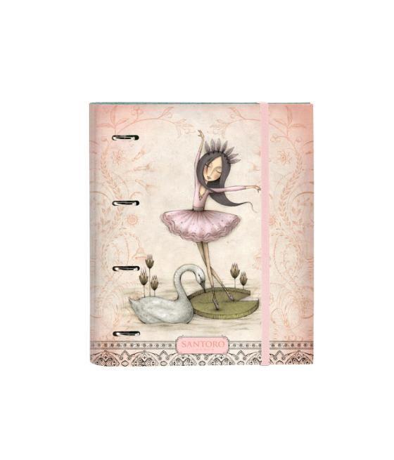 Carpeta con recambio safta din a4 tapa forrada 100 h 60 gr cuadro 5 mm con goma y 5 separadores mirabelle swan