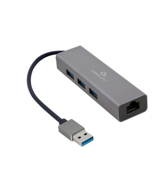 Adaptador de red gembird usb am gigabit con hub de 3 puertos usb 3.0