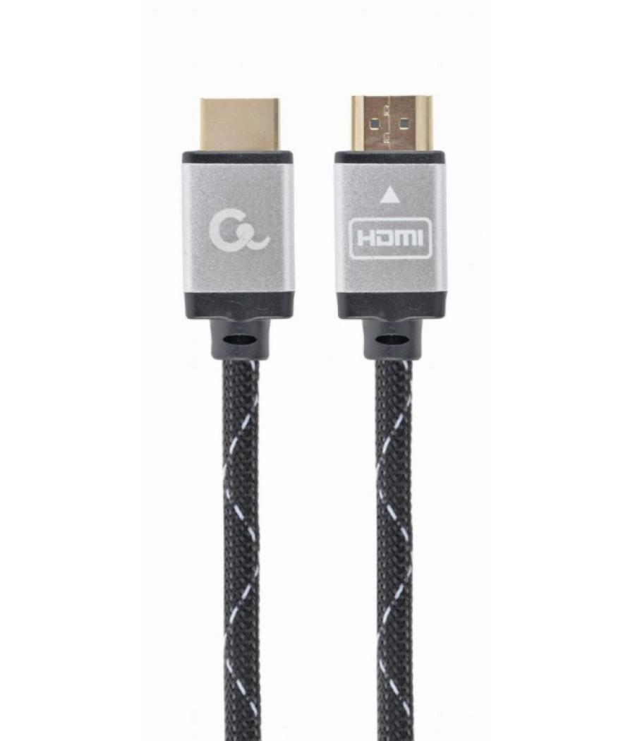 Cable trenzado hdmi 2.0 4k 60hz gembird select plus con ethernet 7.5m negro