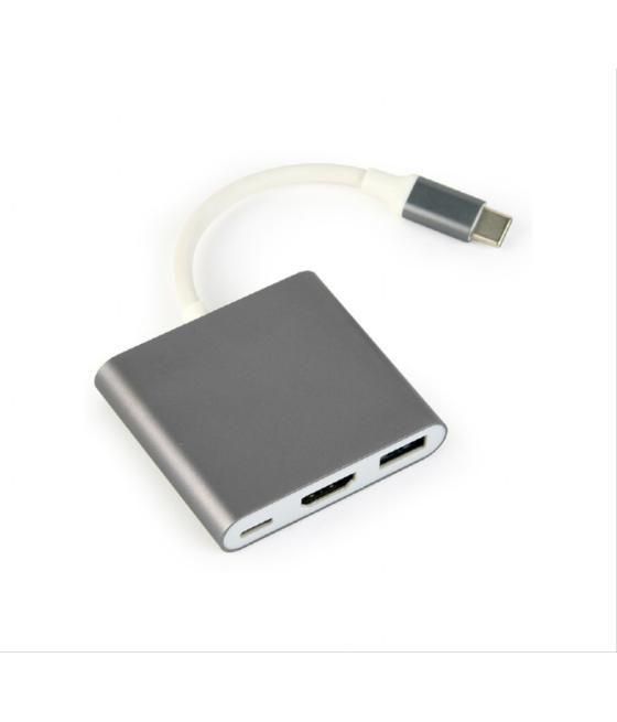 Multiadaptador gembird usb tipo c, gris espacial