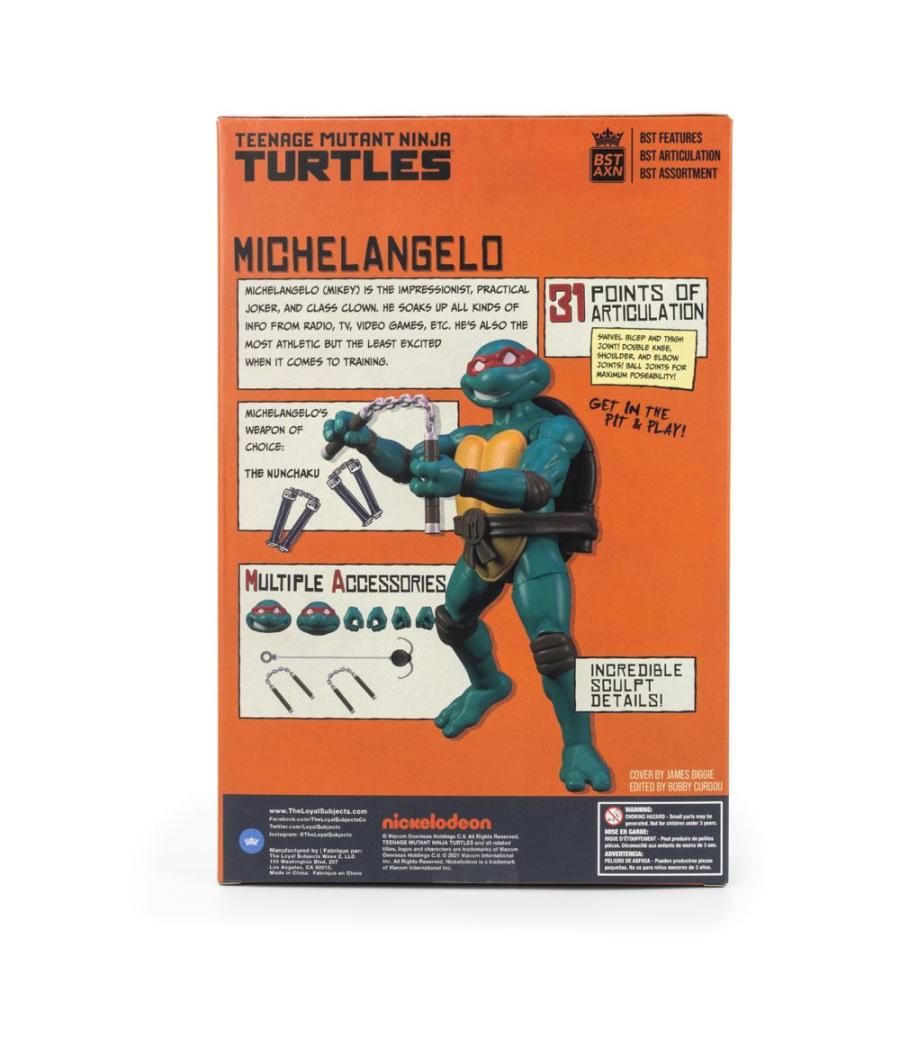Figura y comic the loyal subjects tortugas ninja bst axn x idw michelangelo exclusive