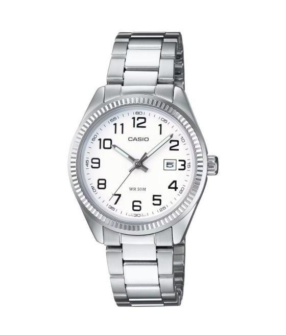 Reloj analógico casio collection women ltp-1302pd-7bveg/ 34mm/ plata y blanco
