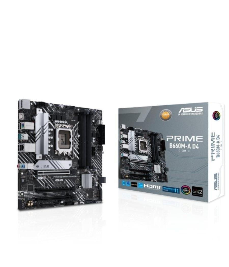 Placa base asus prime b660m-a d4-csm/ socket 1700/ micro atx