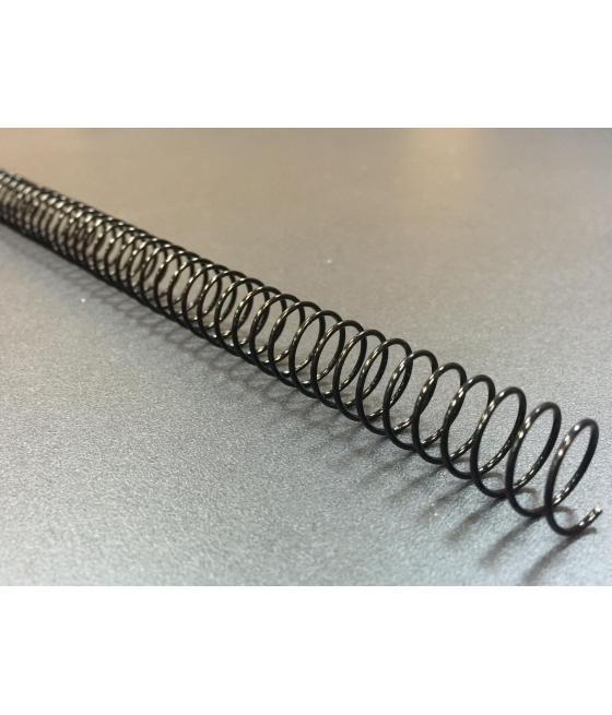 Yosan espiral plástico paso 5:1 64 10mm negro pack 100 ud