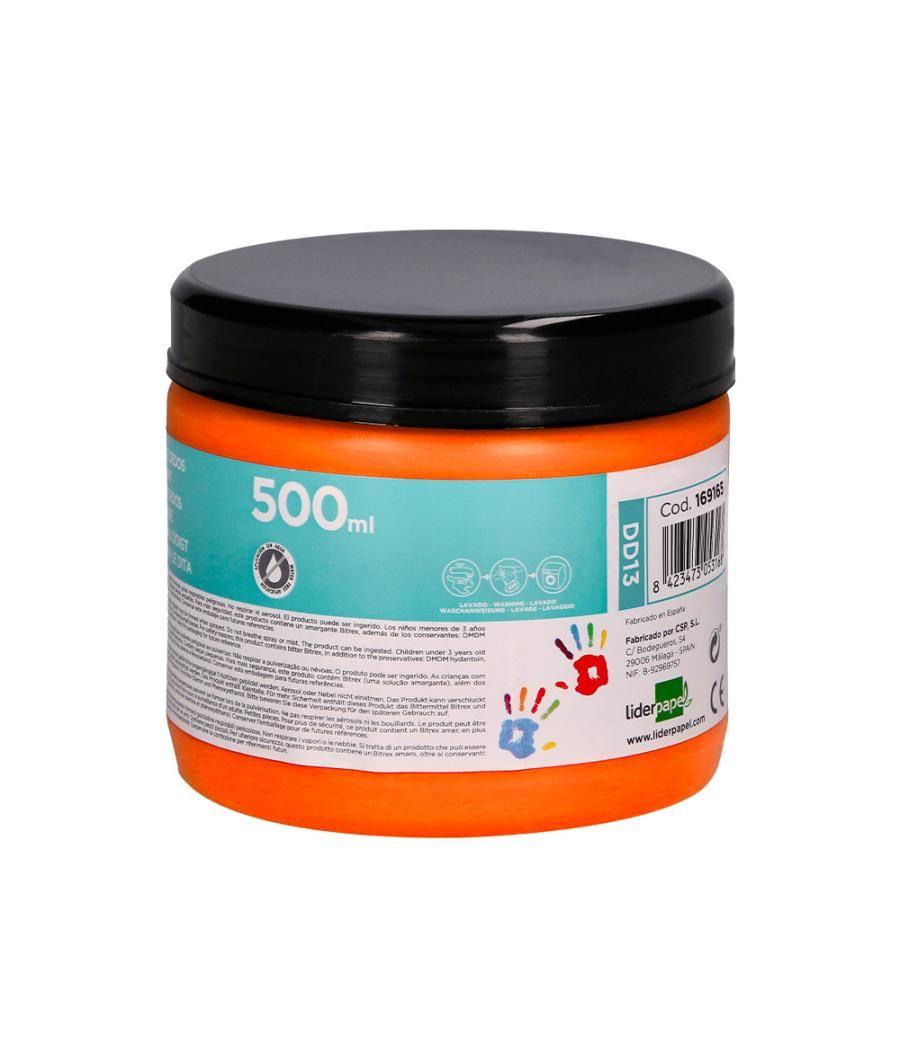 Pintura dedos liderpapel tarrina de 500 cc naranja