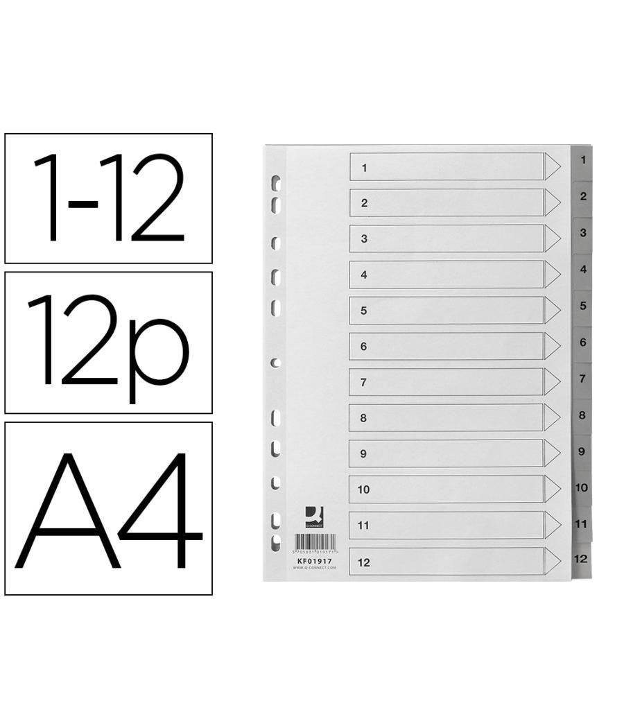 Separador numerico q-connect plástico 1-12 juego de 12 separadores din a4 multitaladro