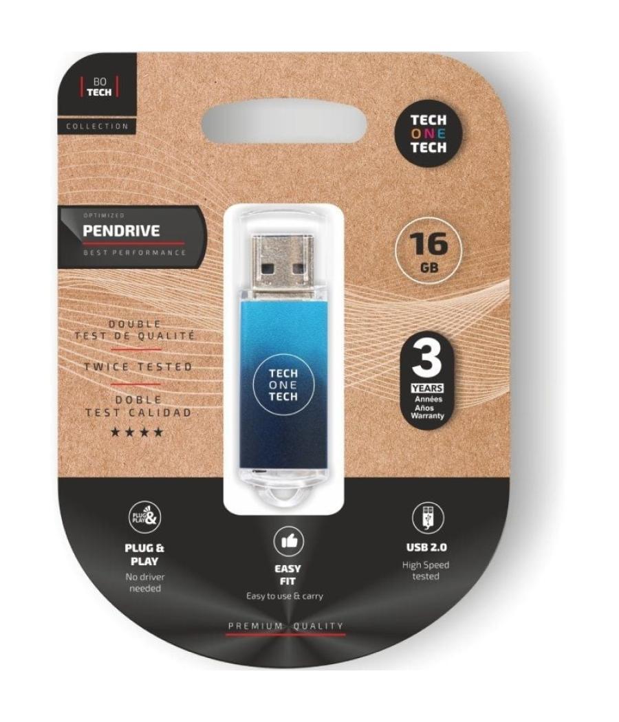 Pendrive 16gb tech one tech be deep usb 2.0/ azul degradado