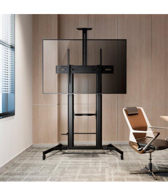 Soporte de pie inclinable con ruedas y manivela aisens ft100te-171 para tv 60-100'/ hasta 100kg