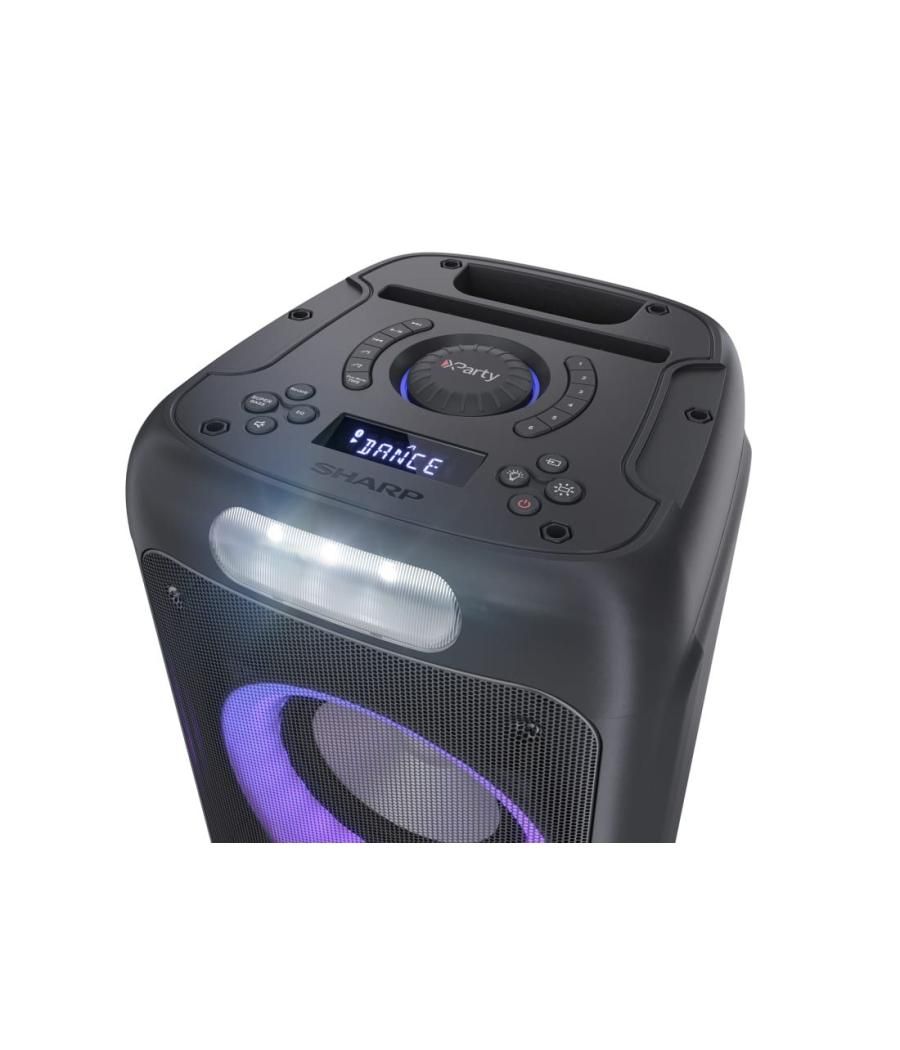 Sharp ps 949 función karaoke/microfono incluido/c on tws/bluetooth/uebx2/2x6,33mm/luces multicolor y estroboscópica/potencia 132
