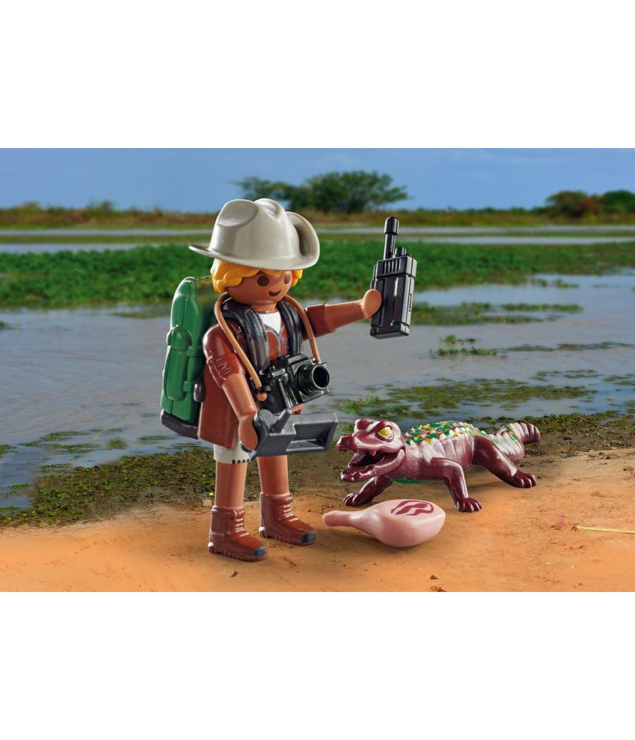 Playmobil investigador con caimán