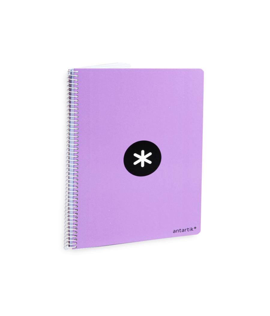 Cuaderno espiral liderpapel a4 antartik tapa dura 80h 90gr cuadro 4mm con margen color lavanda pack 3 unidades