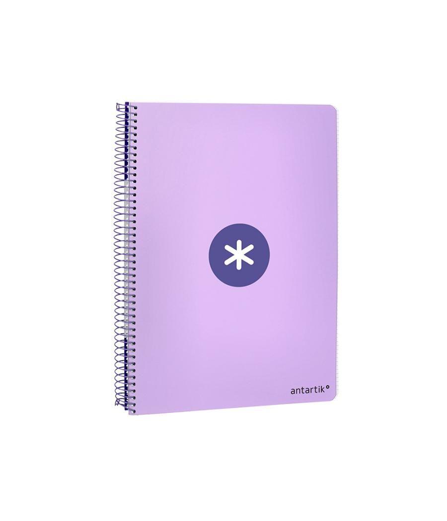 Cuaderno espiral liderpapel a4 antartik tapa dura 80h 90gr cuadro 4mm con margen color lavanda pack 3 unidades