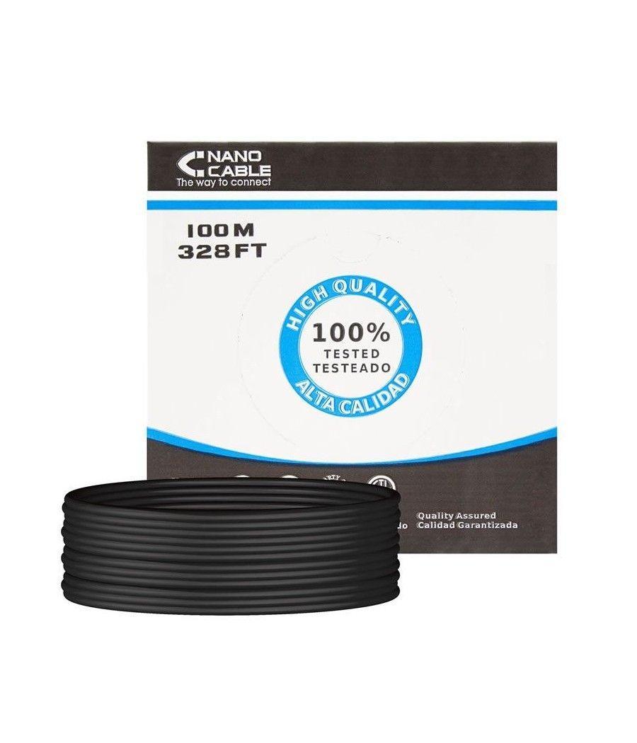 Bobina de Cable RJ45 UTP Nanocable 10.20.0502-EXT-BK Cat.6/ 100m/ Negro - Imagen 1