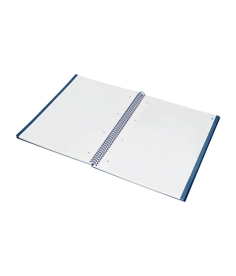 Cuaderno espiral navigator a4 tapa dura 80h 80gr horizontal con margen azul marino
