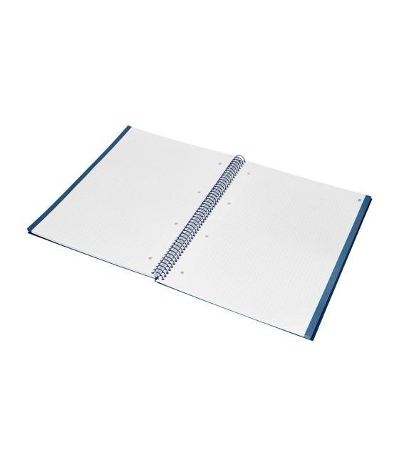 Cuaderno espiral navigator a4 tapa dura 80h 80gr cuadro 4mm con margen azul marino
