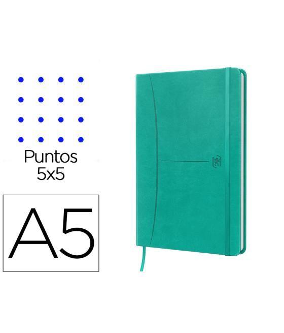 Cuaderno oxford cosida tapa extradura din a5 104 hojas rayado dots 5x5 colores surtidos pack 5 unidades