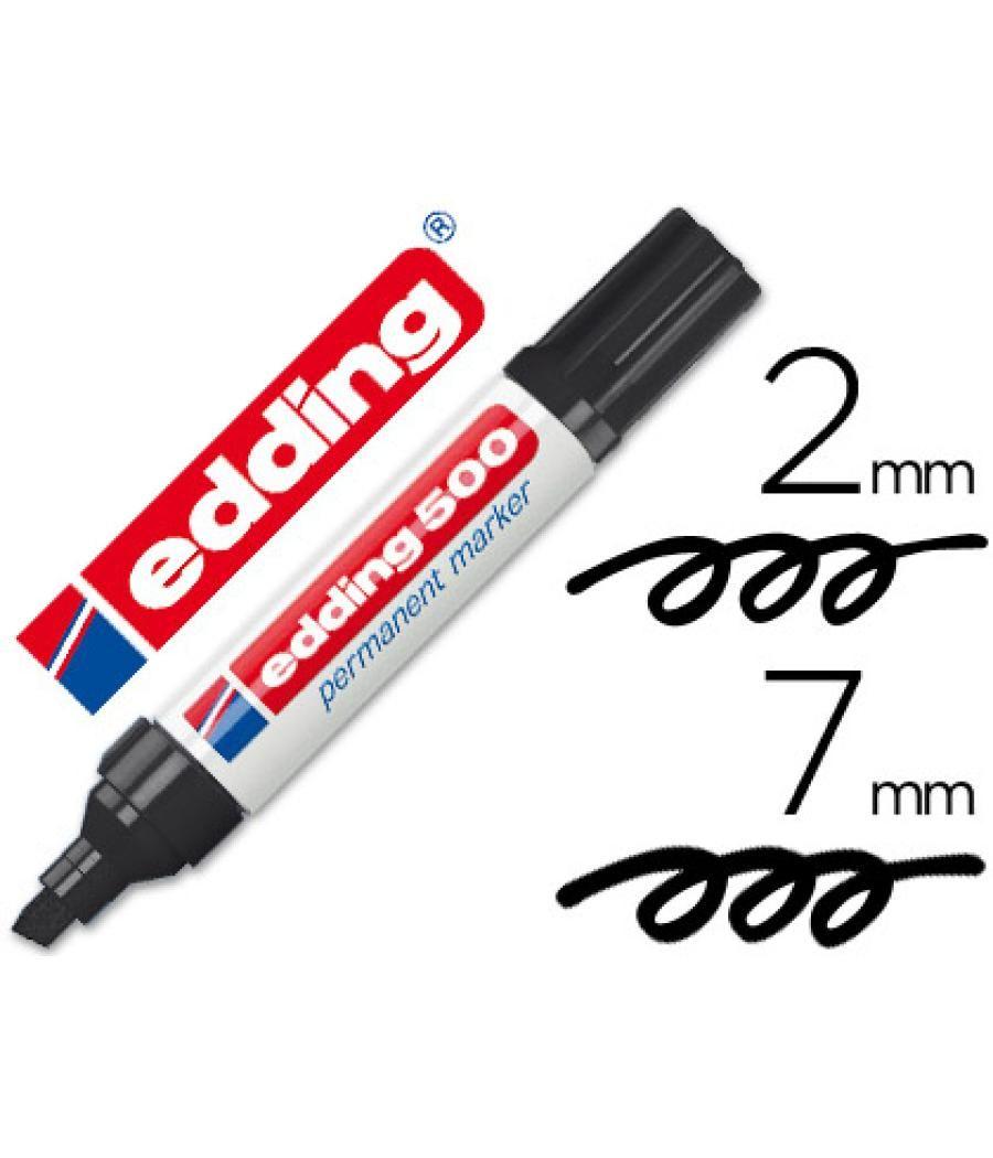 Rotulador edding marcador permanente 500 negro punta biselada 7 mm