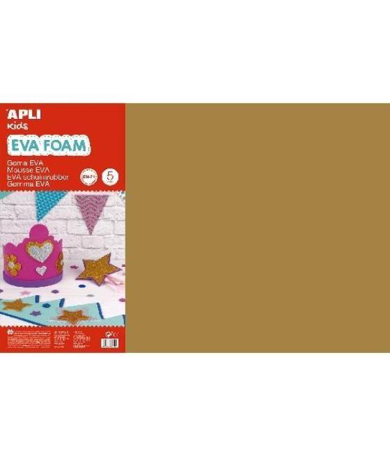 Apli goma eva 600x400x2mm pack 5 hojas marrón