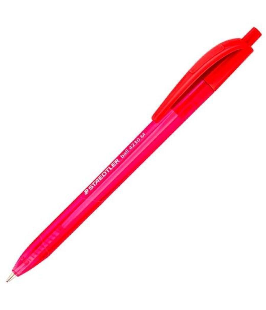 Staedtler bolígrafo retráctil ball 4230 m 1,0mm triangular rojo 10u