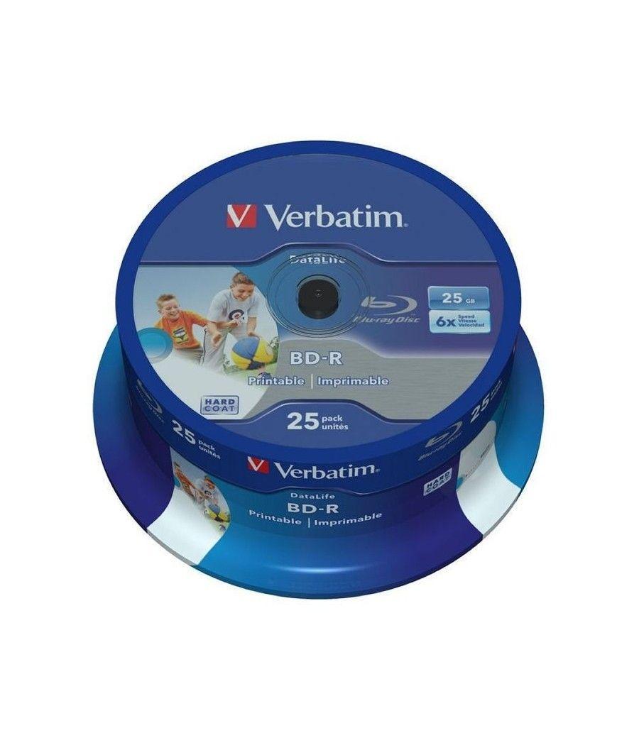 Blue-Ray BD-R Verbatim 43811 Imprimible 6X/ Tarrina-25uds - Imagen 1