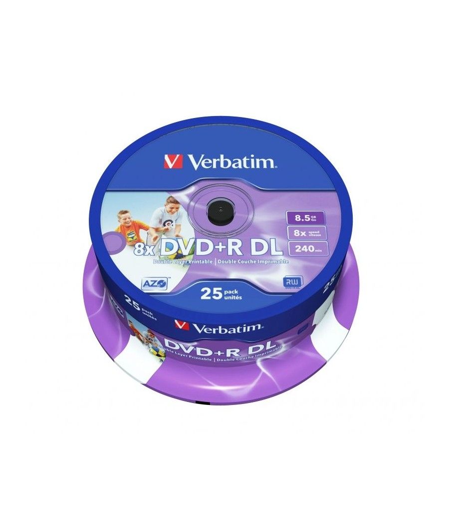 DVD+R Doble Capa Verbatim 8X/ Tarrina-25uds - Imagen 1