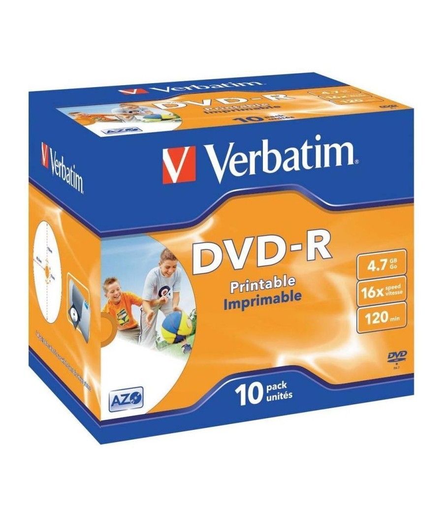 DVD-R Verbatim Imprimible 16X/ Caja-10uds - Imagen 1