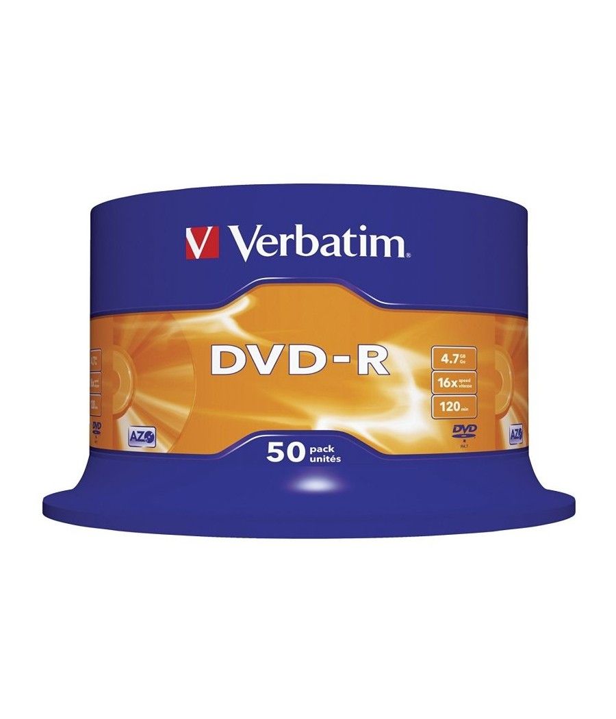 DVD-R Verbatim Advanced AZO 16X/ Tarrina-50uds - Imagen 1