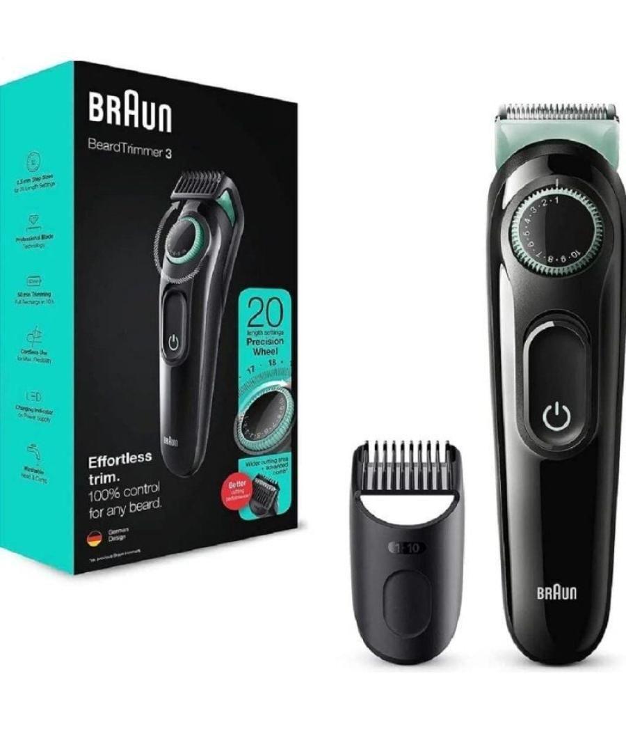 Cortabarbas braun beardtrimmer series 3000 bt3323/ con batería/ 1 accesorio