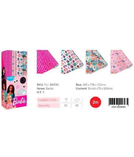 Europrice papel de regalo rollo 0,7x2m barbie pack 50 unidades