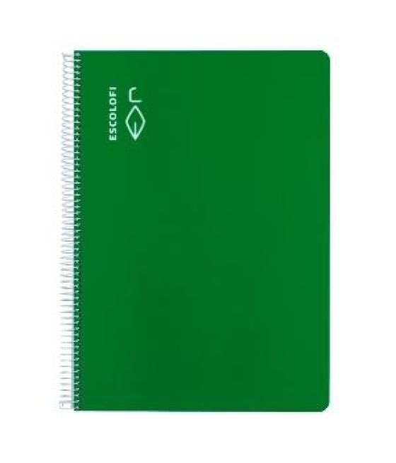 Escolofi cuaderno espiral 40h a4 70gr pauta 3 c/margen verde pack 5 unidades