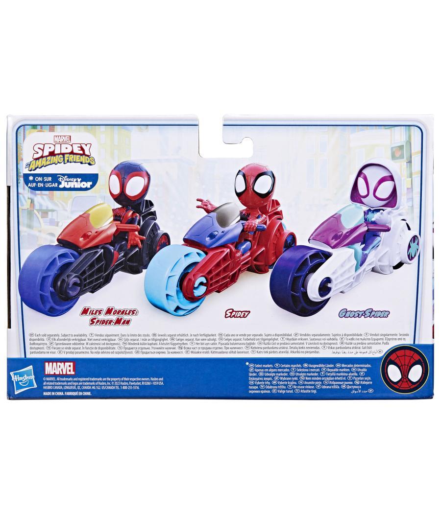 Marvel - spidey y su superequipo - miles morales con motocicleta