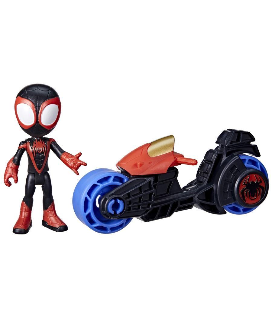 Marvel - spidey y su superequipo - miles morales con motocicleta