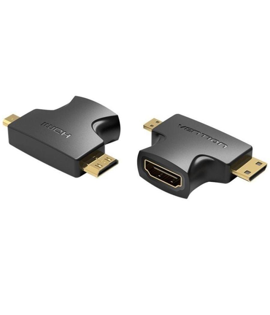 Adaptador hdmi 2 en 1 vention agfb0/ hdmi hembra a micro hdmi macho - mini hdmi macho