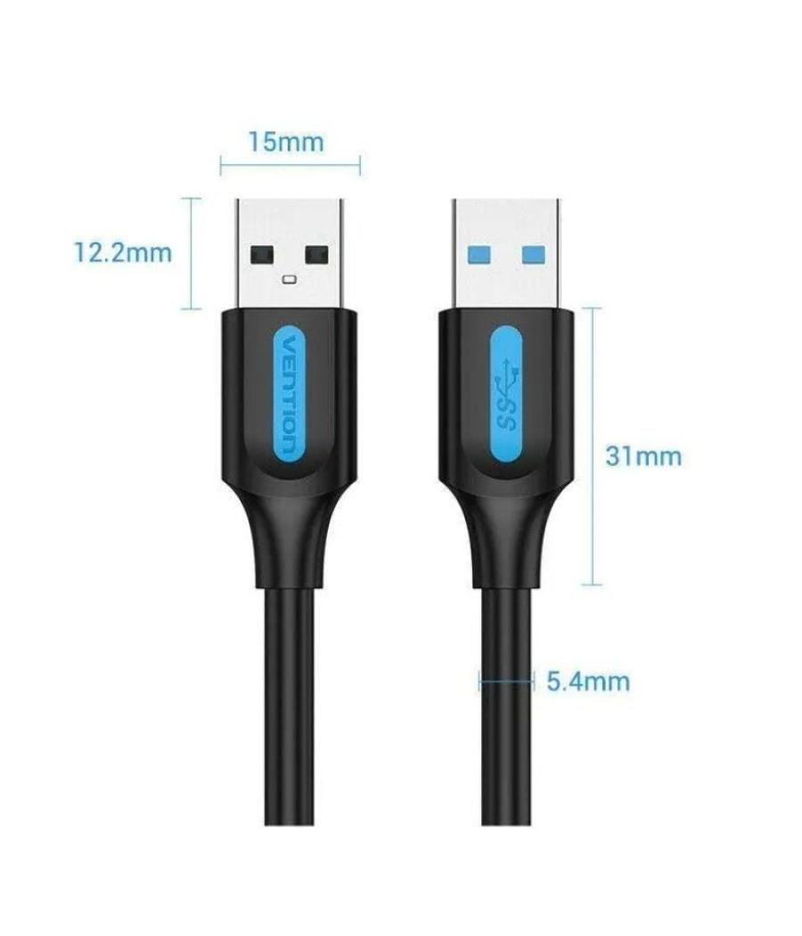 Cable usb 3.0 vention conbf/ usb macho - usb macho/ 1m/ negro