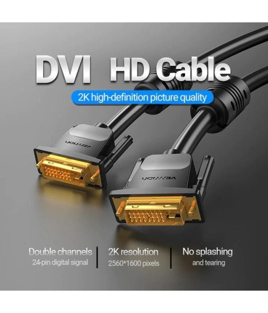 Cable dvi vention eaabg/ dvi-d macho - dvi-d macho/ 1.5m/ negro