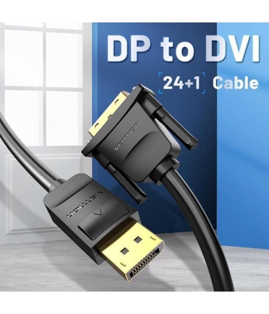 Cable conversor vention hafbh/ displayport macho - dvi macho/ 2m/ negro