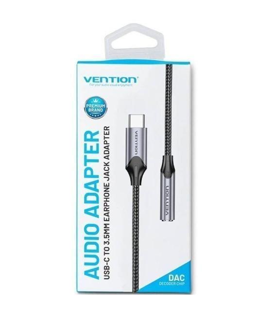 Adaptador audio vention bgmha/ jack 3.5 hembra - usb tipo-c macho/ 10cm/ gris