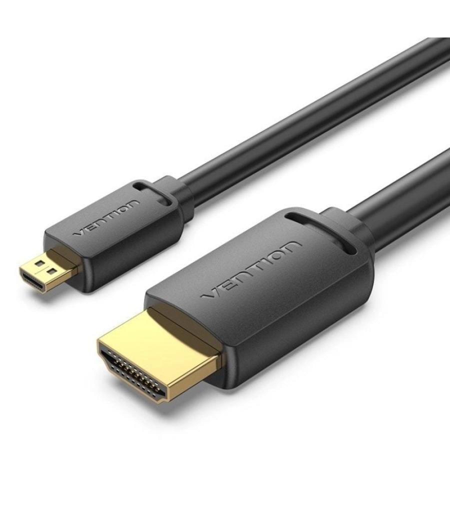 Cable micro hdmi 2.0 4k vention agibg/ hdmi macho - micro hdmi macho/ 1.5m/ negro