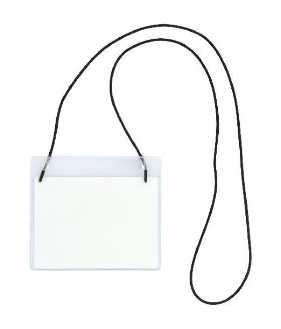 Grafoplás portadistintivo c/goma elástica 95x110mm pvc rígido transparente pack 50 unidades