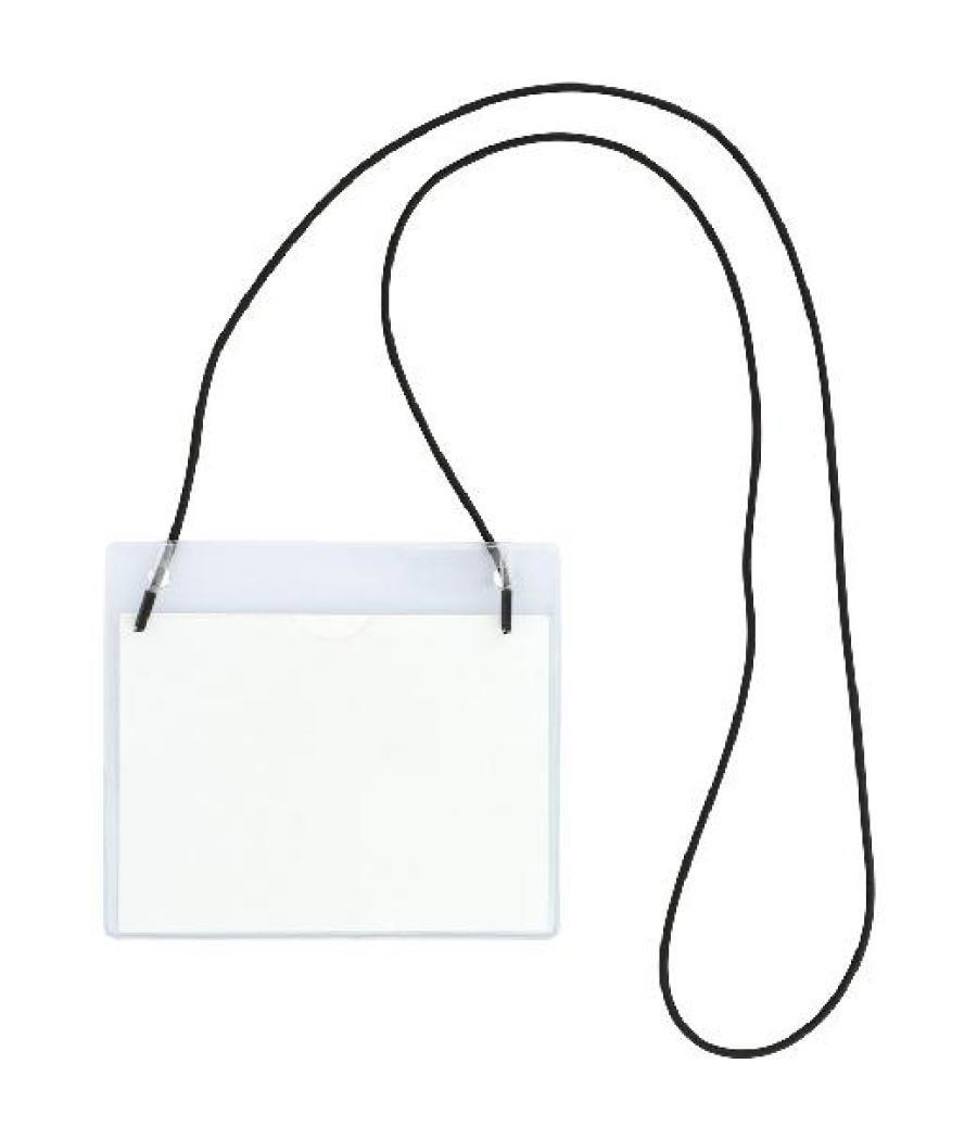 Grafoplás portadistintivo c/goma elástica 95x110mm pvc rígido transparente pack 50 unidades