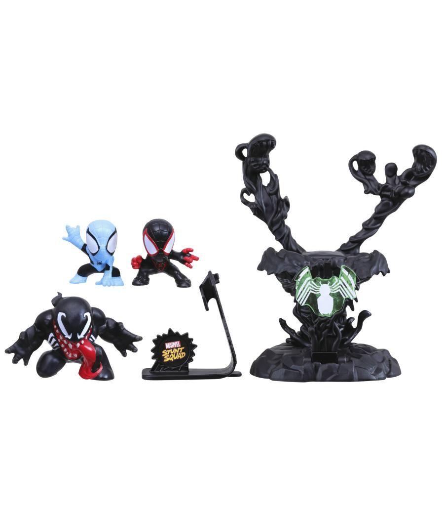 Set de juego hasbro marvel stunt squad villain knockdown spider - man y miles morales vs venom