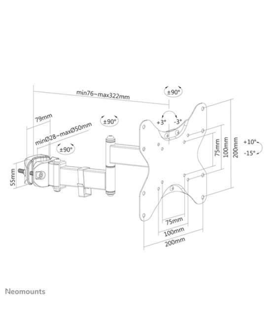 Neomounts by Newstar soporte de poste para TV