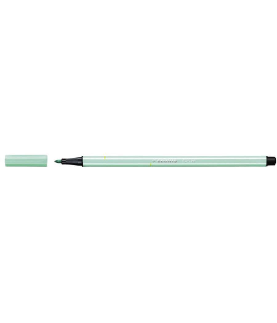 Rotulador premium con punta de fibra biselada pen 68 max color verde hielo stabilo 768/13 pack 10 unidades