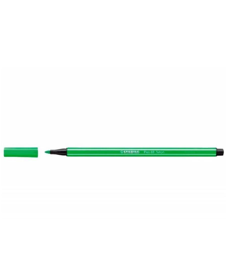 Rotulador premium con punta de fibra biselada pen 68 max color verde claro stabilo 768/33 pack 10 unidades