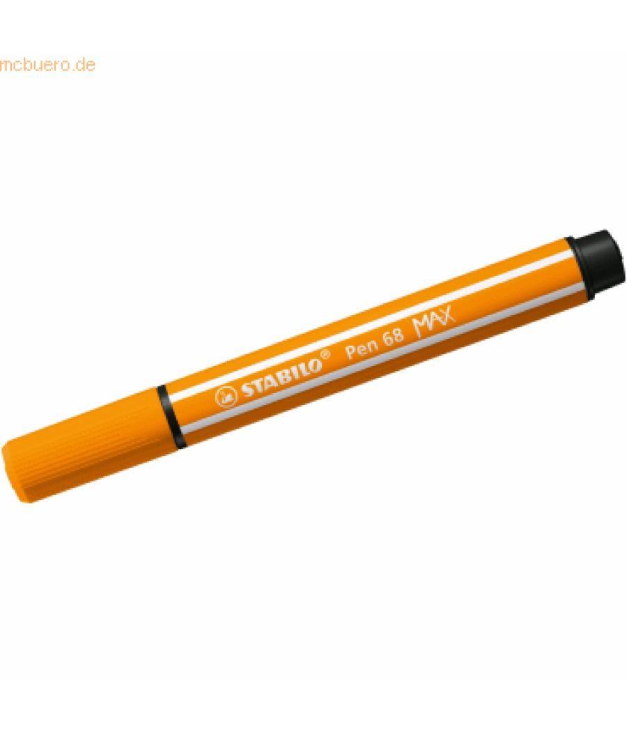 Rotulador premium con punta de fibra biselada pen 68 max color naranja stabilo 768/54 pack 10 unidades