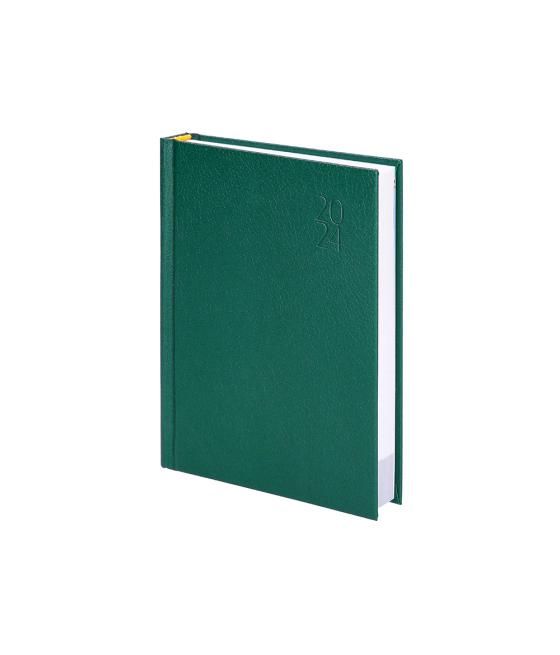 Agenda encuadernada liderpapel corfu 15x21 cm 2024 dia pagina color verde papel 60 gr