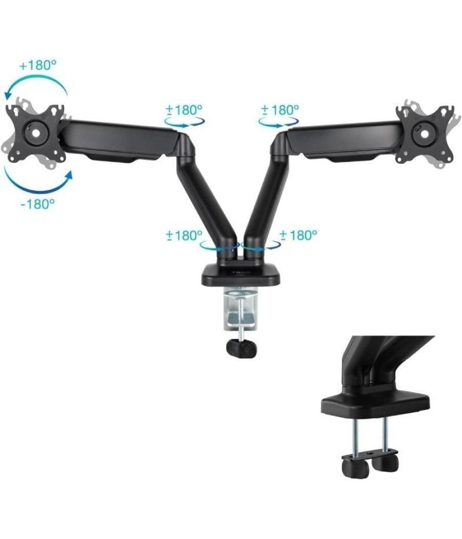 Soporte para 2 monitores tooq db5132tnr-b/ hasta 9kg